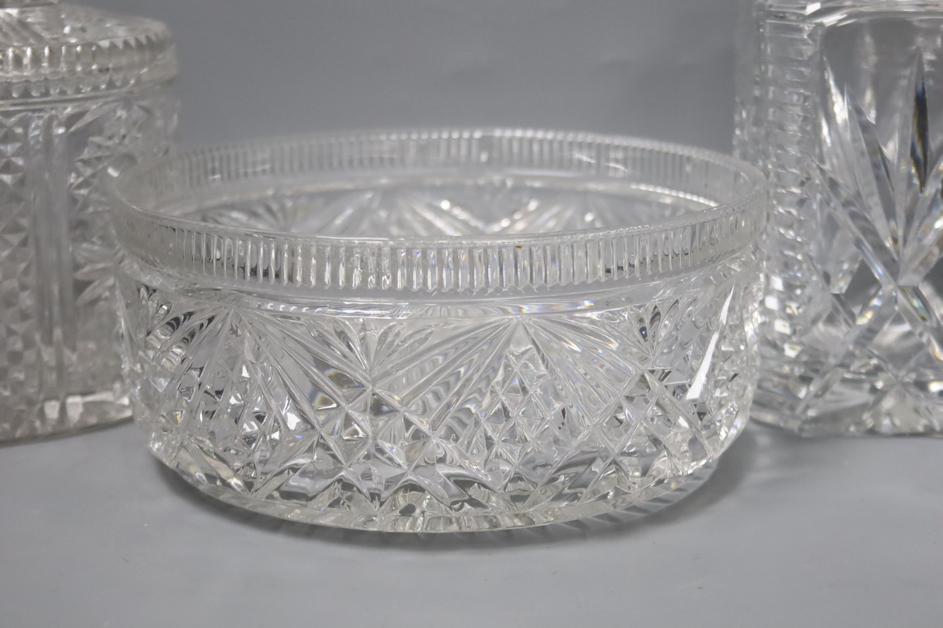 A part suite of cut glass and other glassware